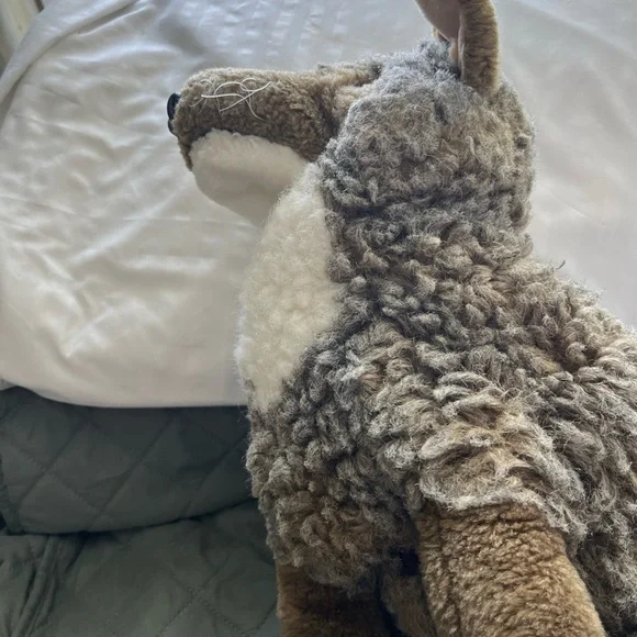 Folkmanis Coyote Full Body Puppet Gray Brown White Lifelike Plush 16" - Picture 7 of 10